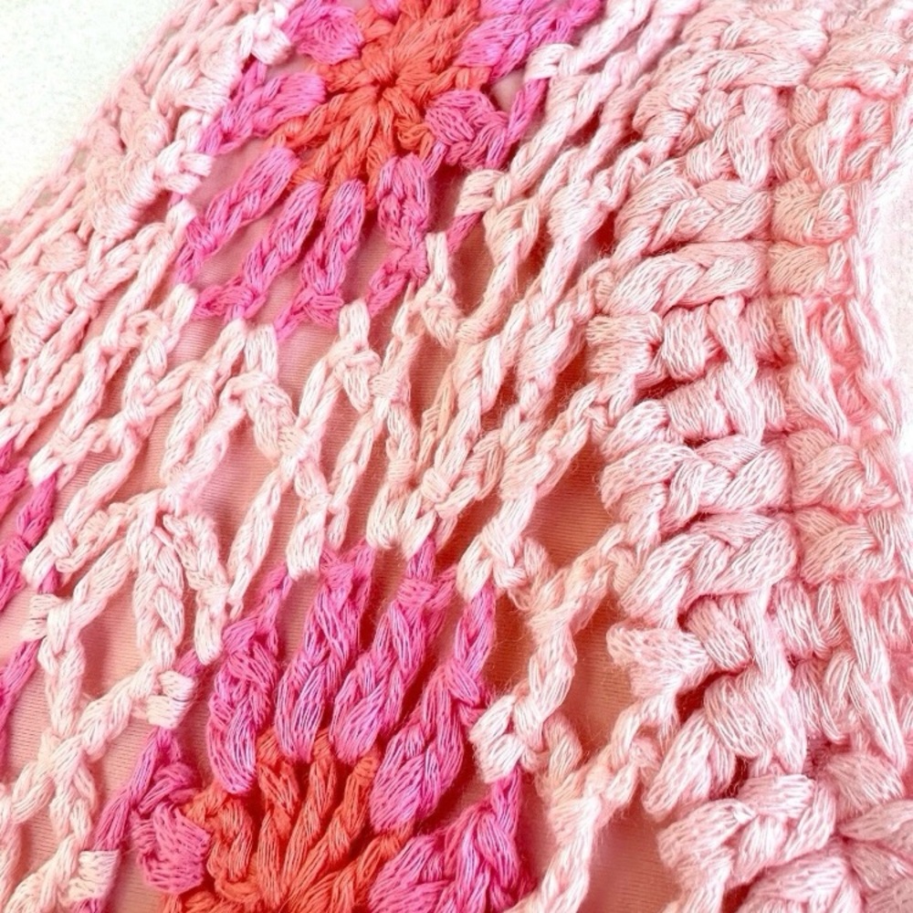 J. Marie Caysie Crochet MIDI Sleeveless Pink Floral Boho Dress Small MSRP $282 - Picture 3 of 12